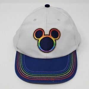 DISNEY STORE EXCLUSIVE LOVE PRIDE GREY RAINBOW MICKEY BASEBALL HAT UNISEX OS